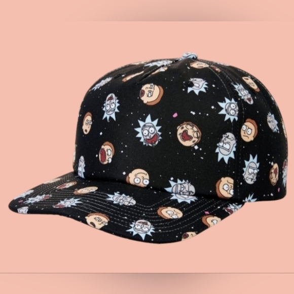 RICK AND MORTY ADULT SWIM CARTOON BIOWORLD SNAPBACK FLAT BILL CAP & LANYARD - Picture 3 of 12